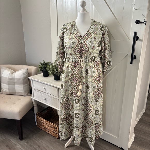 Soft Surroundings Dresses & Skirts - New SOFT SURROUNDINGS Zia Medallion Print Maxi Dress Size 3X Lined Tie Waist